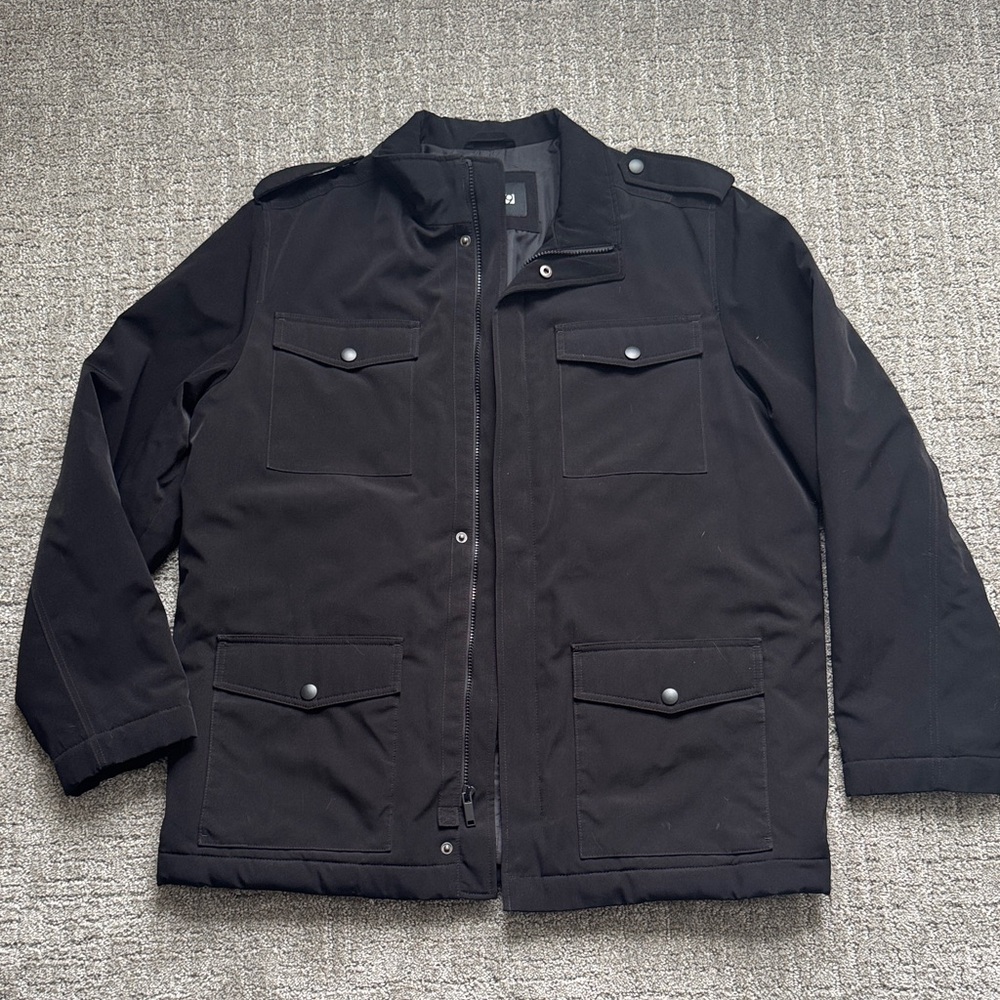 Men's Black Field Jacket - Classic Utility Coat